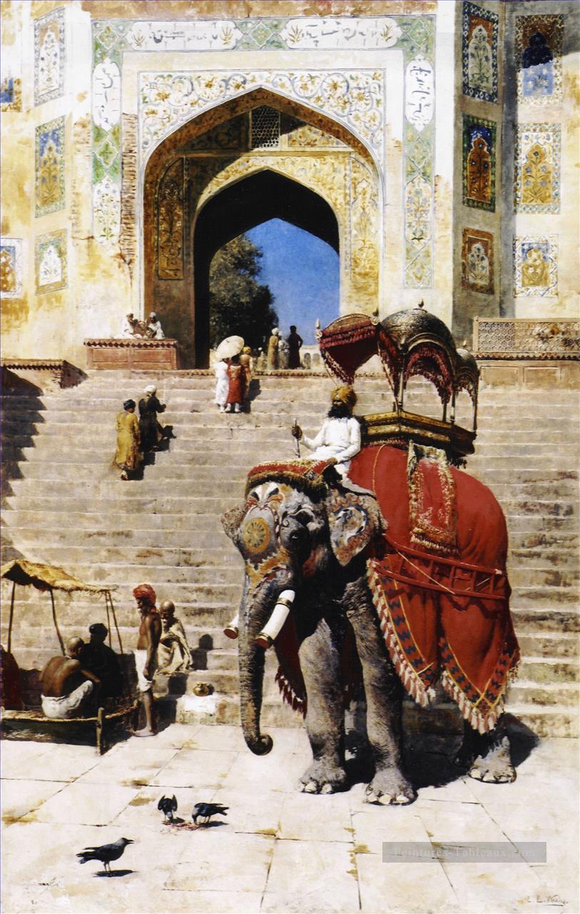 Éléphant royal Persique Egyptien Indien Edwin Lord Weeks Peintures à l'huile
